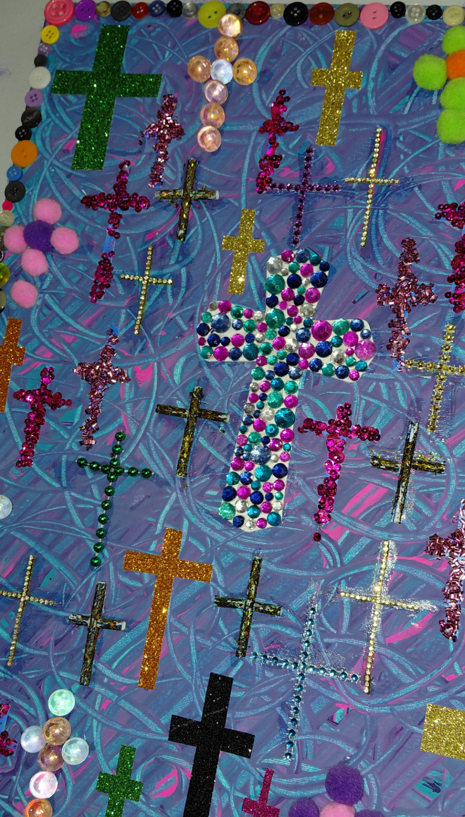 COCOMONEY ART Crosses 1 OF 1 CUSTOM PIECE BY COCOMONEY painting on canvas