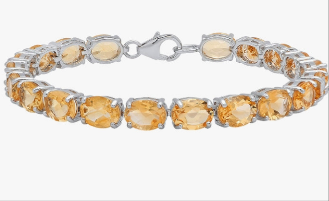 8X6 mm Each Oval Gemstone Ladies Tennis Bracelet,925 Sterling Silver