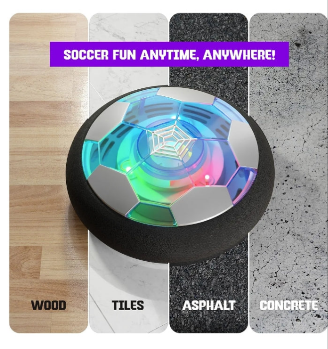 Hover Soccer Ball for Kids - Boy Birthday Gifts - Indoor Toy Games Gift for Boys Age 6, 7, 8, 9, 10, 11, 12 +Year Old - Light-Up Toys Game for Kid - 6+- Gifts for kids (Single)