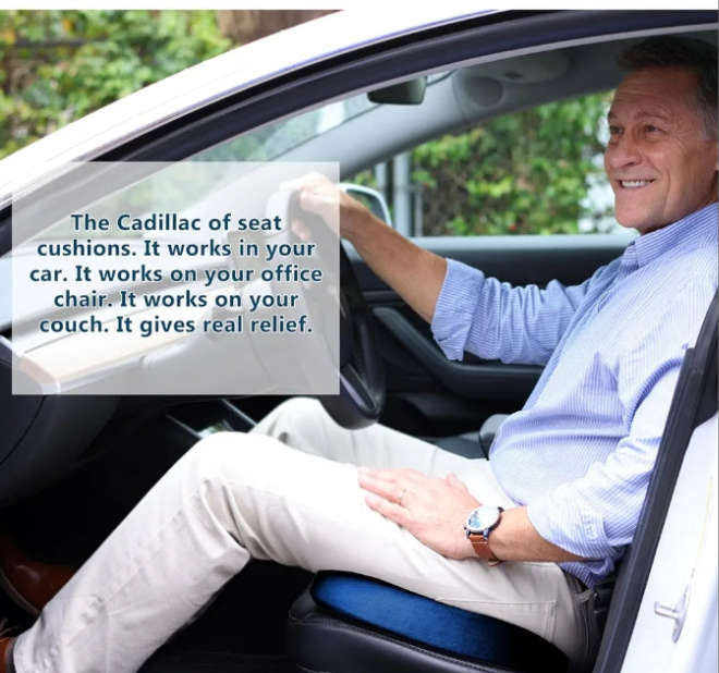 Gel Enhanced Seat Cushion – Office Chair Cushion – Non-Slip Gel & Memory Foam Coccyx Cushion for Tailbone Pain - Desk Chair Car Seat Cushion Driving - Sciatica & Back Pain Relief