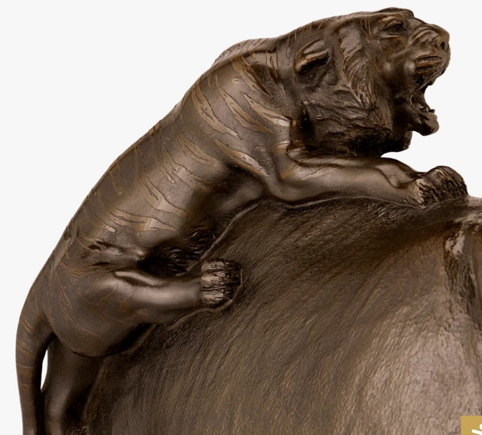 Bronze Japanese Bronze Elephant and Tigers by Genryusai Seiya So Beautiful
