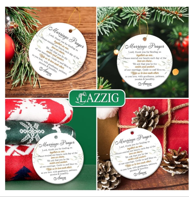 Wedding Gifts for Couples - Marriage Prayer Ornament, Religious Wedding Gifts for Married Couples, Newlyweds - Marriage Gifts for Couples, Christian Bridal Shower Gifts