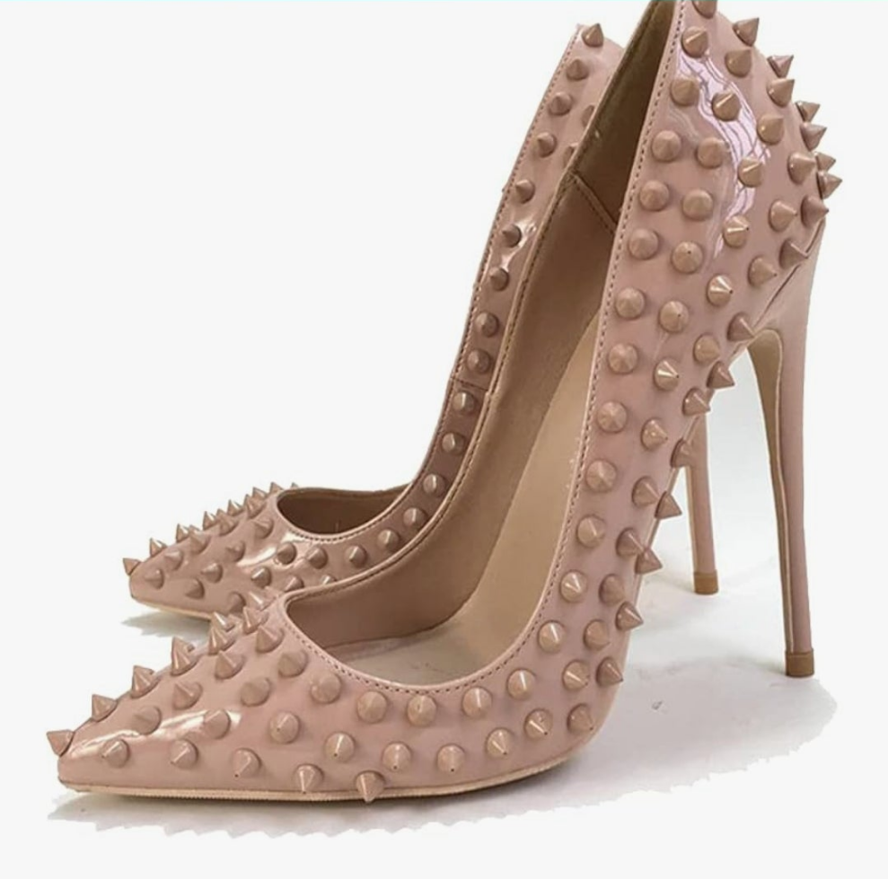 Sexy Heels Pumps Studded Rivett Party Prom Event Birthday Wedding Shoes