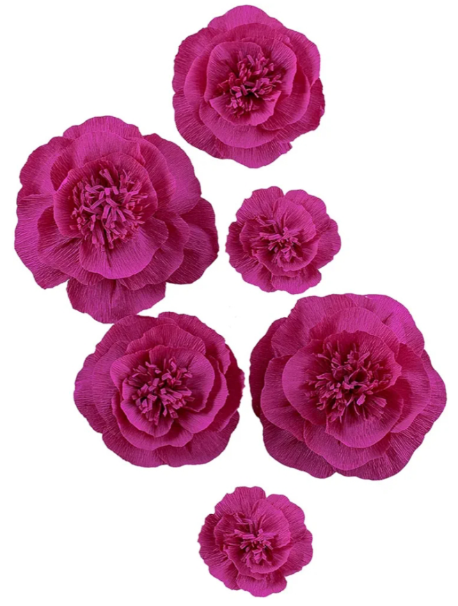 Home Decor 3D Flower for Wedding Backdrop Nursery Wall Flower Decor(Yellow Set 6)