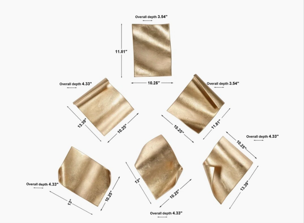 Abstract Wall Decor on Metal Room Decor Home Decor gold tone