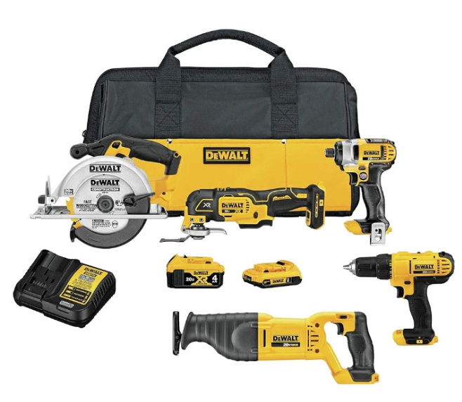 DEWALT 20V MAX Power Tool Combo Kit, 4-Tool Cordless Power Tool Set with Battery and Charger (