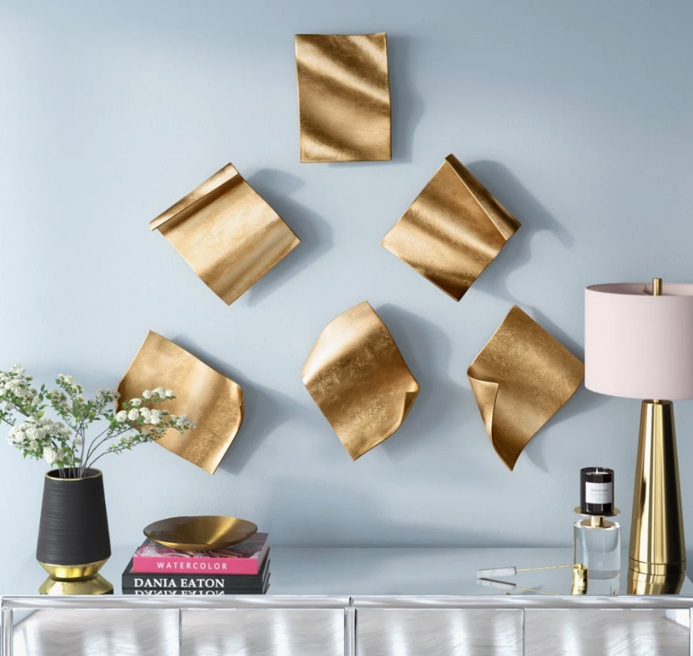 Abstract Wall Decor on Metal Room Decor Home Decor gold tone