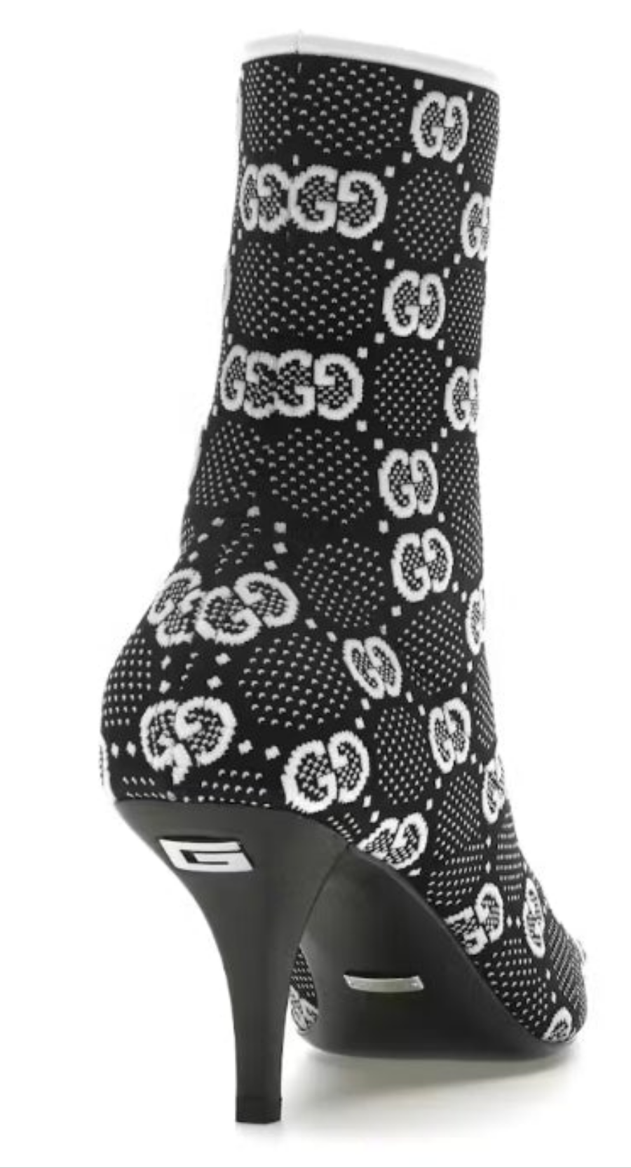 Gucci GG 75mm Ankle Boots Black/White fabric