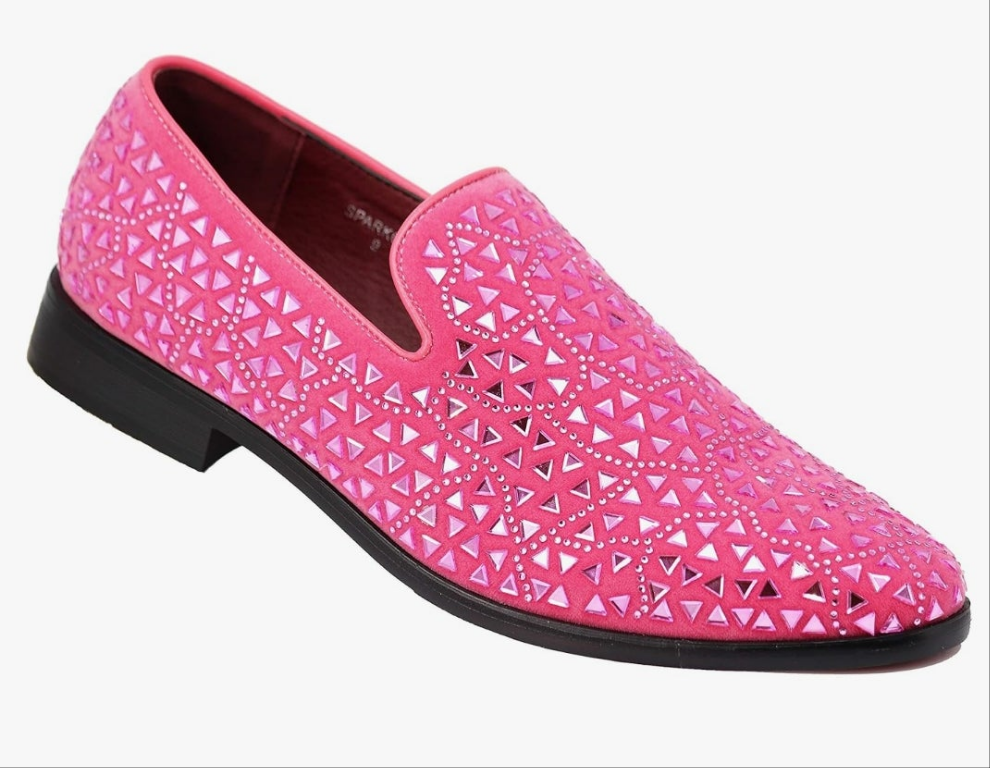 Men's Rhinestone Sparkling Suede Dress Shoes Loafer Classic Designer Moccasins
