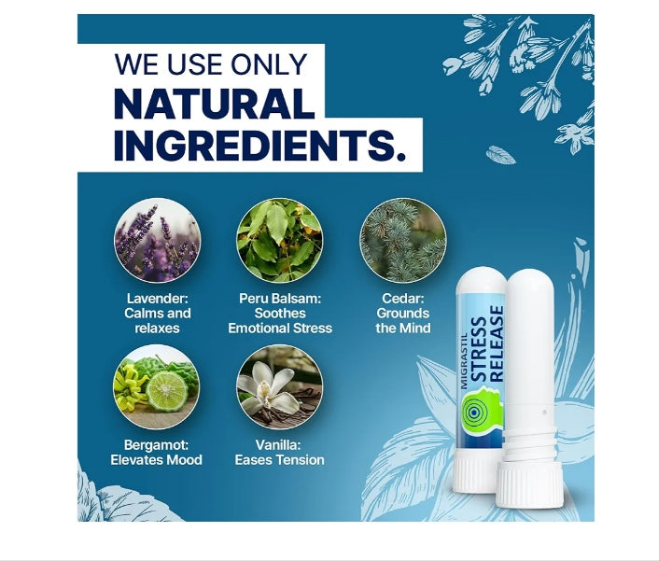Stress Release Inhaler 2-Pack, Calm Aromatherapy Formula, Natural Stress Relief. Made in The USA.