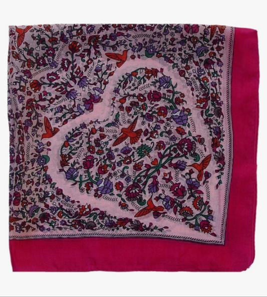 Paisley Silk Square Scarf, Bandana, Neckerchief 20in X 20 in