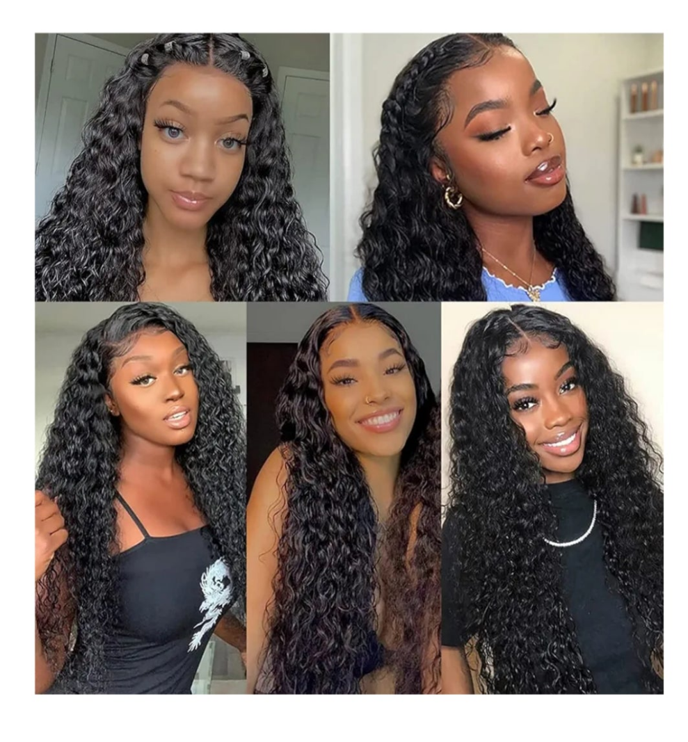 Water Wave 13x6 HD Transparent Lace Front Wigs Human Hair 180 Density Wet and Wavy Human Hair Wigs for Women Curly Lace Front Wig Human Hair Pre Plucked with Baby Hair Natural Color (18 Inch)