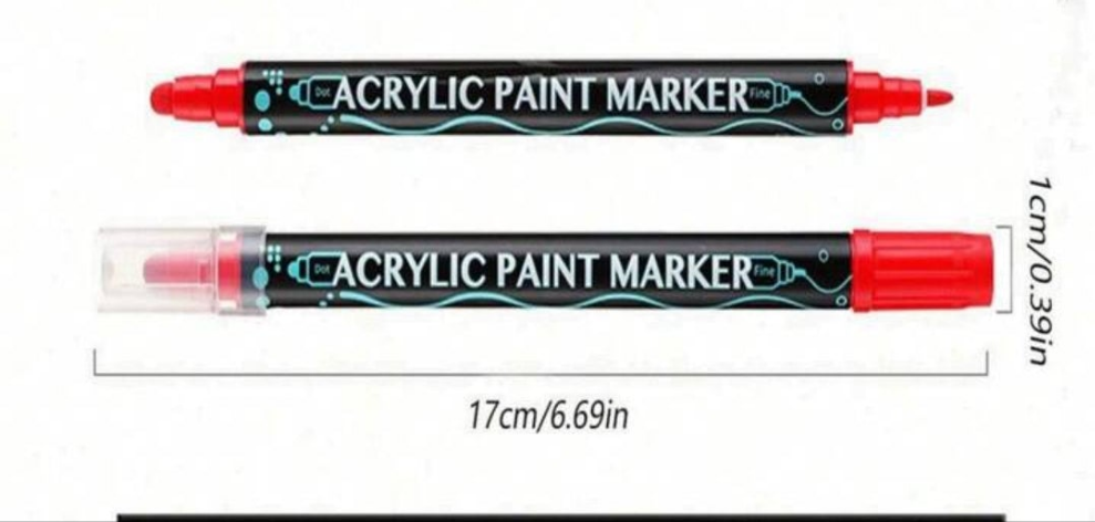 Dual Tip Acrylic Paint Pens Markers, Premium Acrylic Paint Pens For Wood, Canvas, Stone, Rock Painting, Glass, Ceramic Surfaces, DIY Crafts Making Art Supplies Back To School