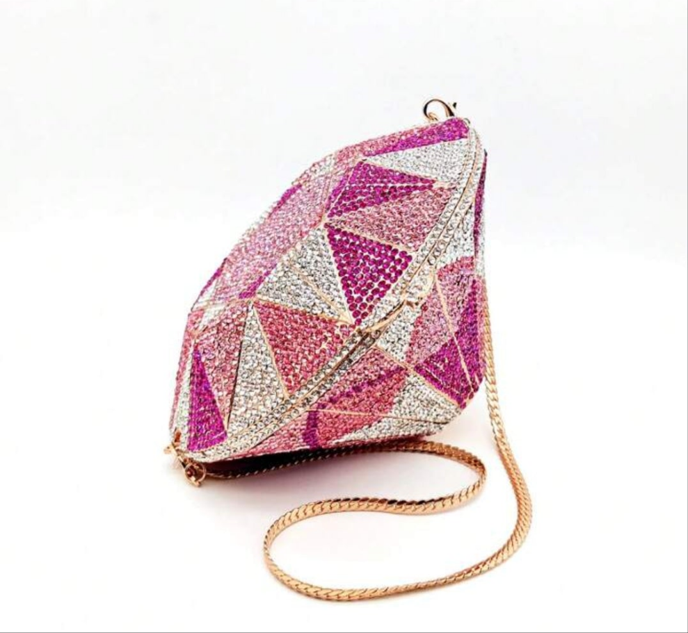 Glitter Bling,Shiny Glamorous,Elegant Unique Diamond Shaped Clutches,Multicolor Crystal Evening Bags,Clutches Purse,Luxury Novelty Designer Rhinestone HandbagS For Party & Prom Events,Dinner Bag For Party Girl,Woman,Wedding,Prom,Dinner/Banquet,Best Gifts