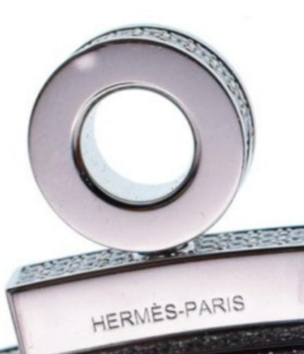 Hermes "KELLY" Diamond Buckle Crocodile belt 18k white gold and diamond