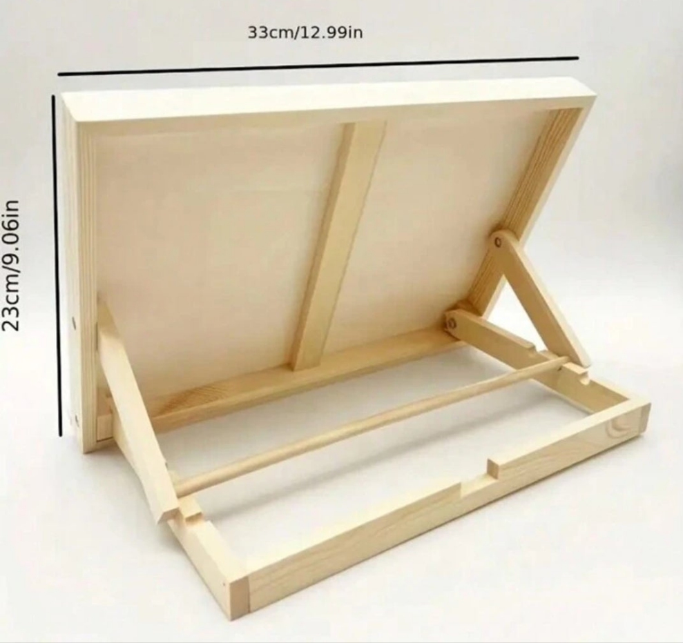 1pc Wooden Artist Easel With Tilted Drawing Board, Foldable Desktop Painting Easel For Sketch, Watercolor, Oil Painting, Multifunctional Display Stand With Wood Fiber Board For Art And Writing pine wood