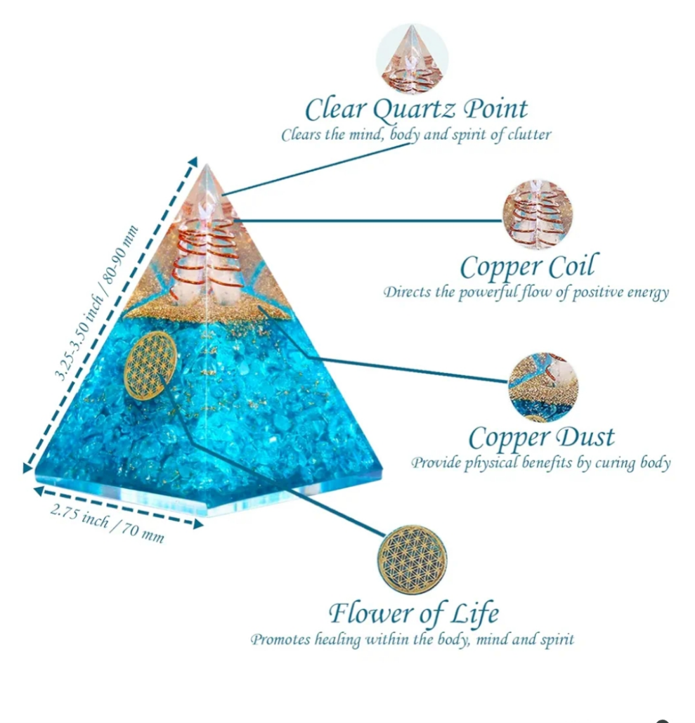 Orgone Pyramid of Success, Rose Quartz Pink Orgonite Pyramid is Healing Crystals for Peace, Calm & Love and Orgonite Pyramid helps in Healing Material 1 piece