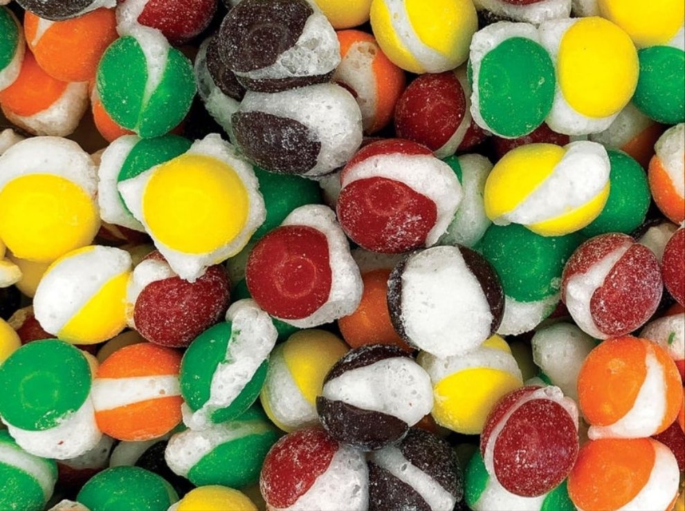 Freeze Dried Candy, Crunchy Candy for ASMR, Original Flavors, Orange, Lemon, Grape, Strawberry, & Lime, Snacks for Kids & Adults, Made in the USA, Small Bag for On The Go, 3.5 oz