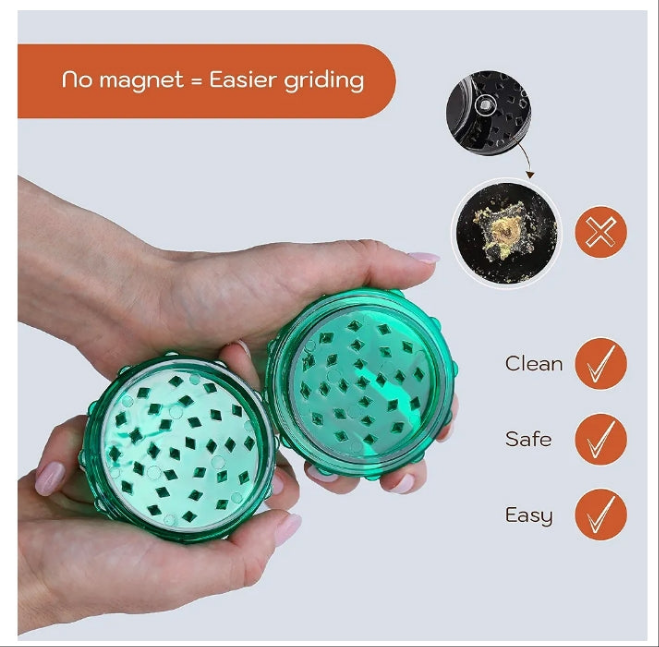Acrylic Herb Grinder | Large 3 inch Black plastic grinder |