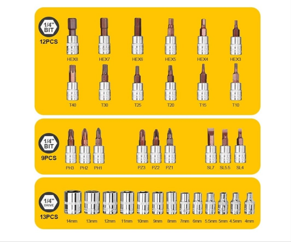 72 -tooth ratchet set