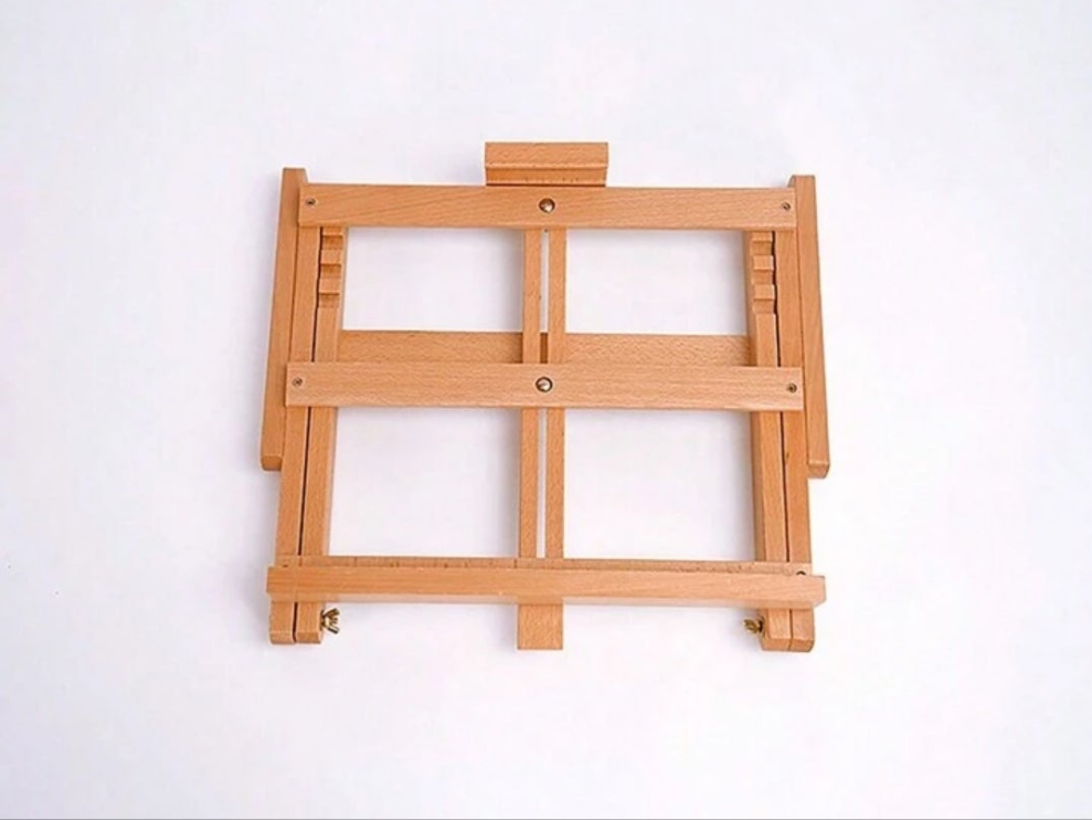H-Frame Tabletop Wooden Easel, Hold Canvas Up To 23", Adjustable Beech Wood Artist Desktop Easel For Painting Canvas, Adults, wood