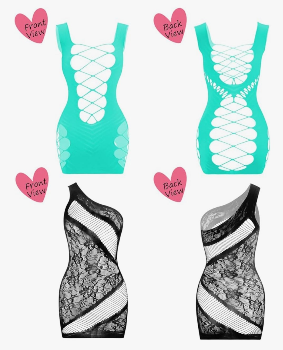 12 pack Lingerie BabyDoll Fishnet Bodysuits Sexy Nightwear(12 Pack)
