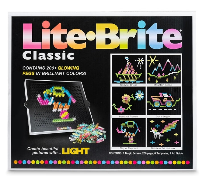 Lite Brite Classic, Favorite Retro Toy - Create Art with Light, STEM, Educational Learning, Holiday, Birthday, Gift, Boys, Kid, Toddler,