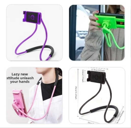 Phone holder 1 piece General New Multifunctional Creative Mobile Live Streaming Neck Stand Desktop Neck Hanging Cantilever Phone Stand material ABS