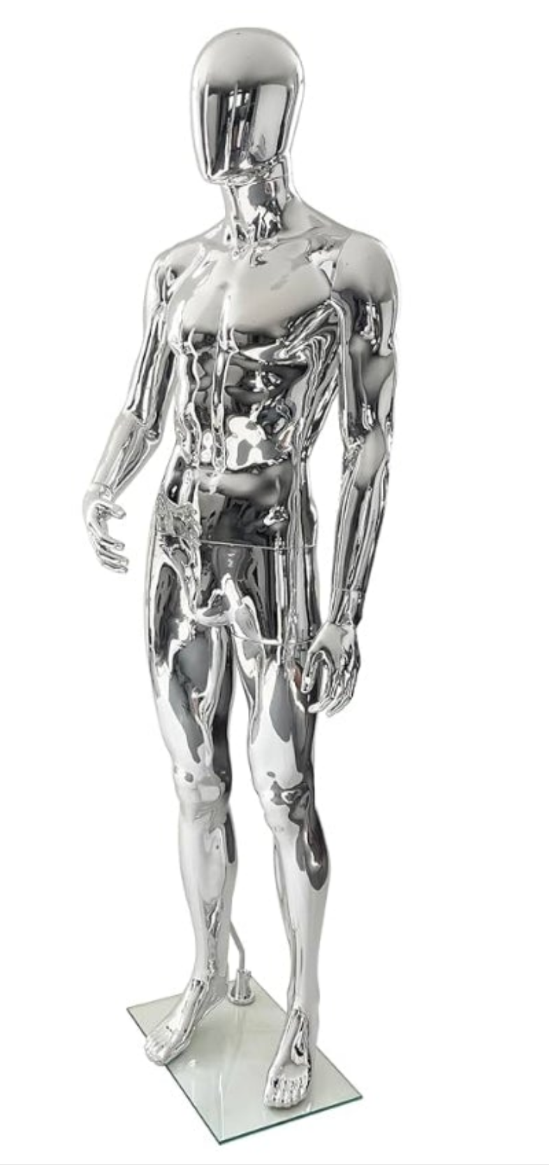 Mannequin Dress Form Display - Manikin Torso Stand Realistic Full Body Mannequin for Retail Clothing Shops, Halloween Christmas Cosplay (Silvery, Female or Male