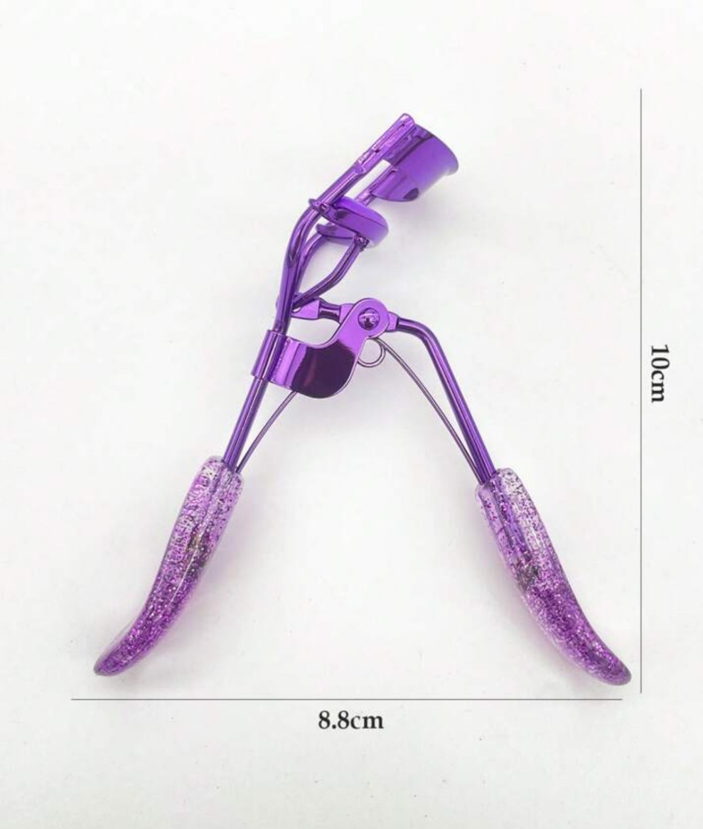 1pc Purple Sparkling Handle Eyelash Curler, Makeup Beauty Tool For Salon & Home Use, Effortless Lash Curling Without Damaging Lashes