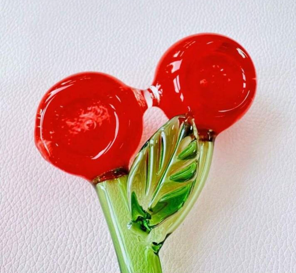 6" Double Bowl Cherry Pipe Handmade Pipe, Rose Design, Creative Curved Tube, Household Gadgets, Holiday Gift, Birthday Gift, Gift For Friends pvc