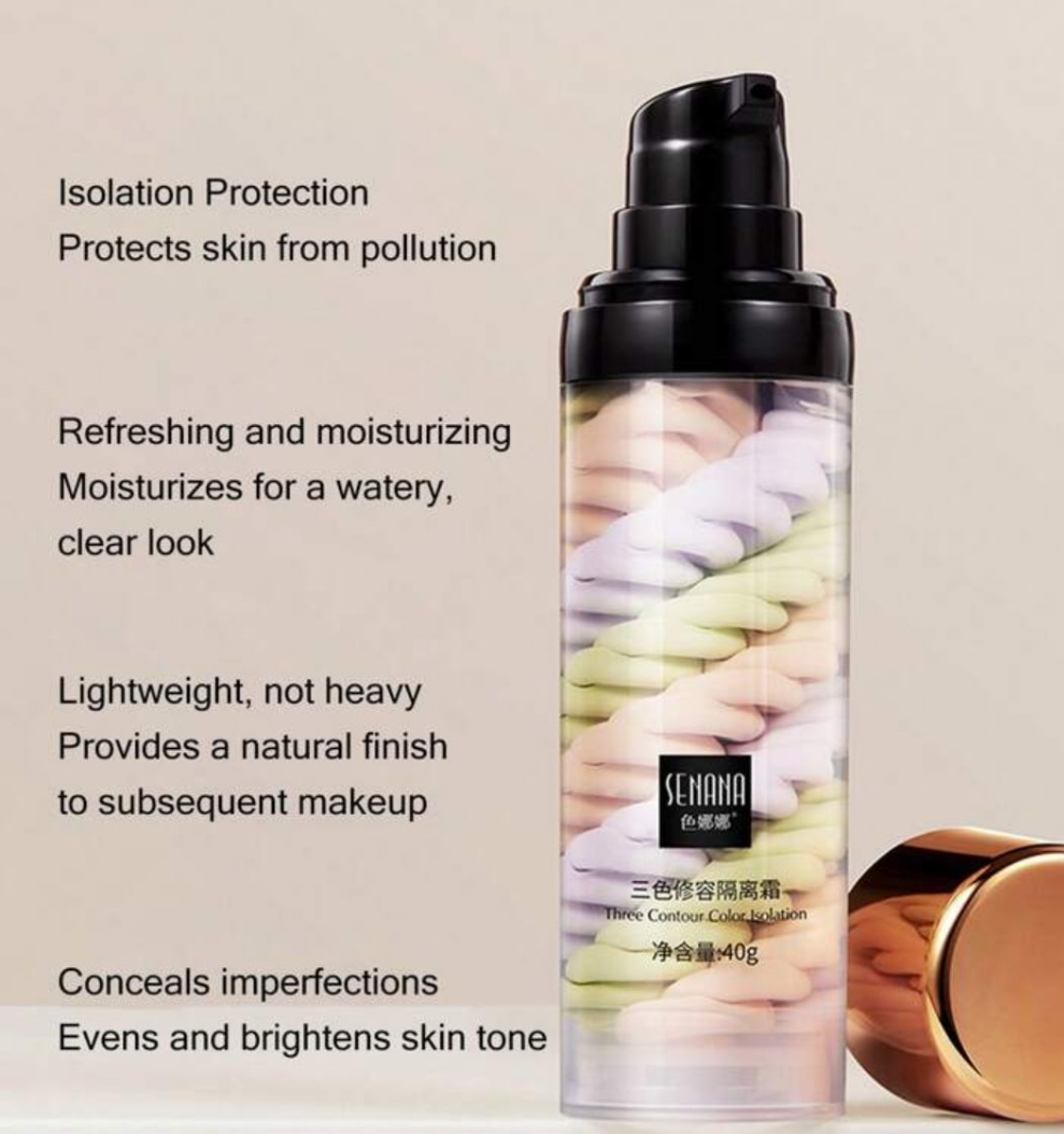 Three Contour Color Isolation, Primer Face Makeup Waterproof Oil-control BB Primer Cream
