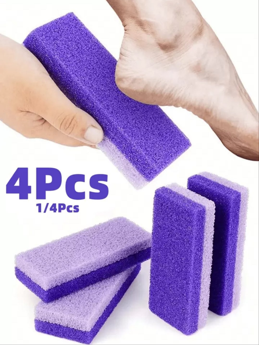4Pcs Purple Foot Grinding Stone, PU Material Pumice, Sponge Block Pedicure Manicure Scrubber Scrub Tools Callus Exfoliate Feet Heel File Dead Skin Remover, Foot Care, Foot Scrubber, Feet Scrub, Valentine's Day Gifts, New Year Gifts, Travel Essentials