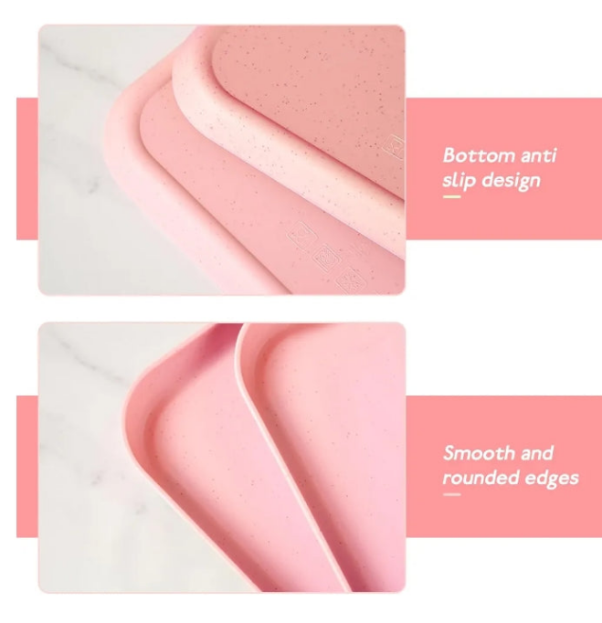 2 pcs Serving Tray for Entertaining, Serving Platters for Snacks, Fruit, Cookies, Dessert, Fast Food Reusable Plastic Trays for Serving Food and Pantry Organization in Kitchen & for Parties