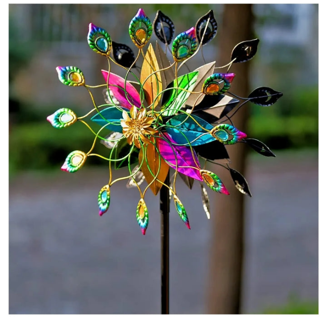 Outdoor 360 Degree Wind Spinner, Metal Wind Spinners for Yard and Garden Large Wind Sculpture Garden Decor (66 * 16 Inches)