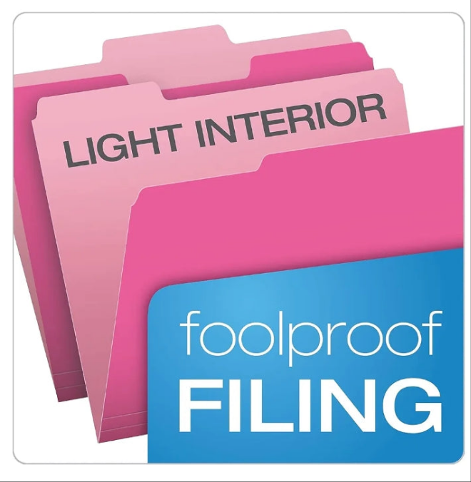 Two-Tone Color File Folders, Letter Size, 1/3 Cut, Navy, 100 Per box (152 1/3
