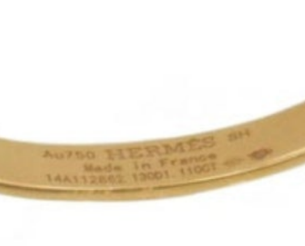 18k Gold Hermes 'Collier de Chein' Bracelet 130 diamonds 1.11 carats set in 18k rose gold.
