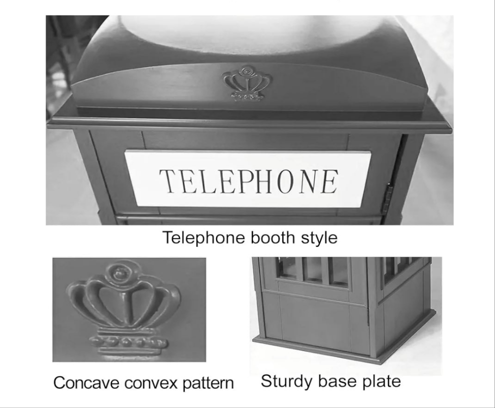 Telephone Booth Cabinet Wood Bookcase 5-Tier Telephone Booth Bookshelf Small Floor Standing Storage Rack, for Home Office, Living Room, Study, Bed Room different color options