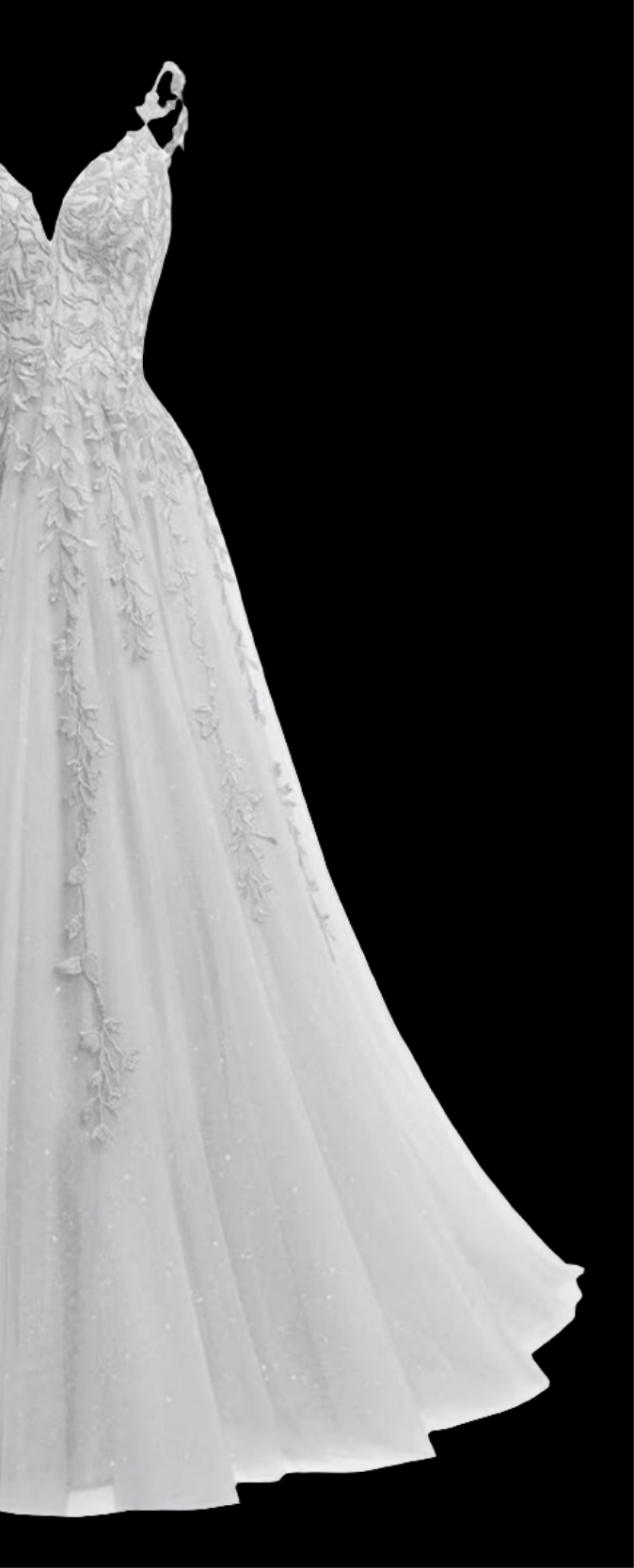 V Neck Tulle Wedding Dresses Long Sparkly Lace Formal Ball Room Party Dress