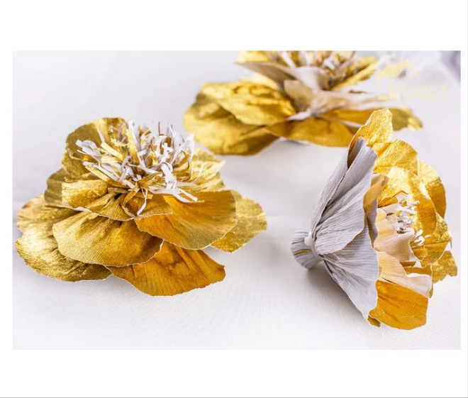 Home Decor 3D Flower for Wedding Backdrop Nursery Wall Flower Decor(Yellow Set 6)