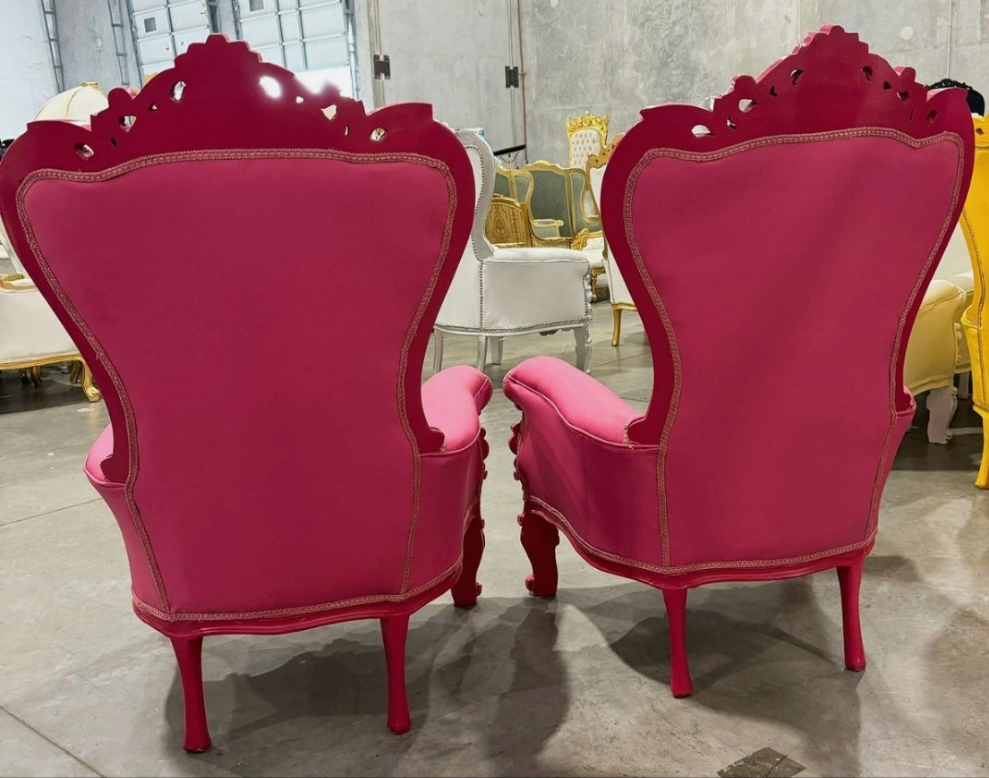 French Style Throne Chair Midsize Tufted Chair in velvet or leather depending on the chair you choose.