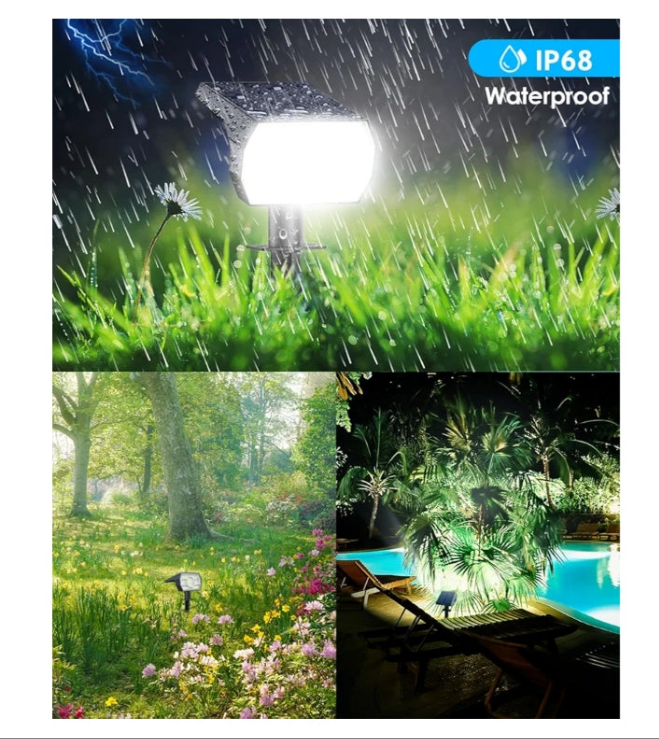 Solar Spot Lights Outdoor Waterproof, 3 Lighting Modes Solar Landscape Lights for Outside, 56LED Solar Powered Lights Dusk to Dawn Pack of 6
