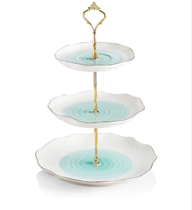 3 Tier Ceramic Cake Stand,Dessert Stand,Cupcake Stand,Tea Party Pastry Serving Platter,Food Display Stand for Tea/Coffee/Birthday/Wedding/Women/Afternoon/Gift