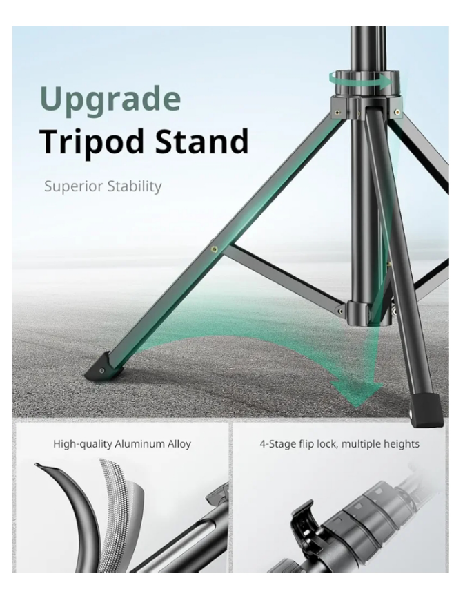 62" Phone Tripod & Selfie Stick, Extendable Cell Phone Tripod Stand with Wireless Remote and Phone Holder, Compatible with ip Android Phone, Camera
