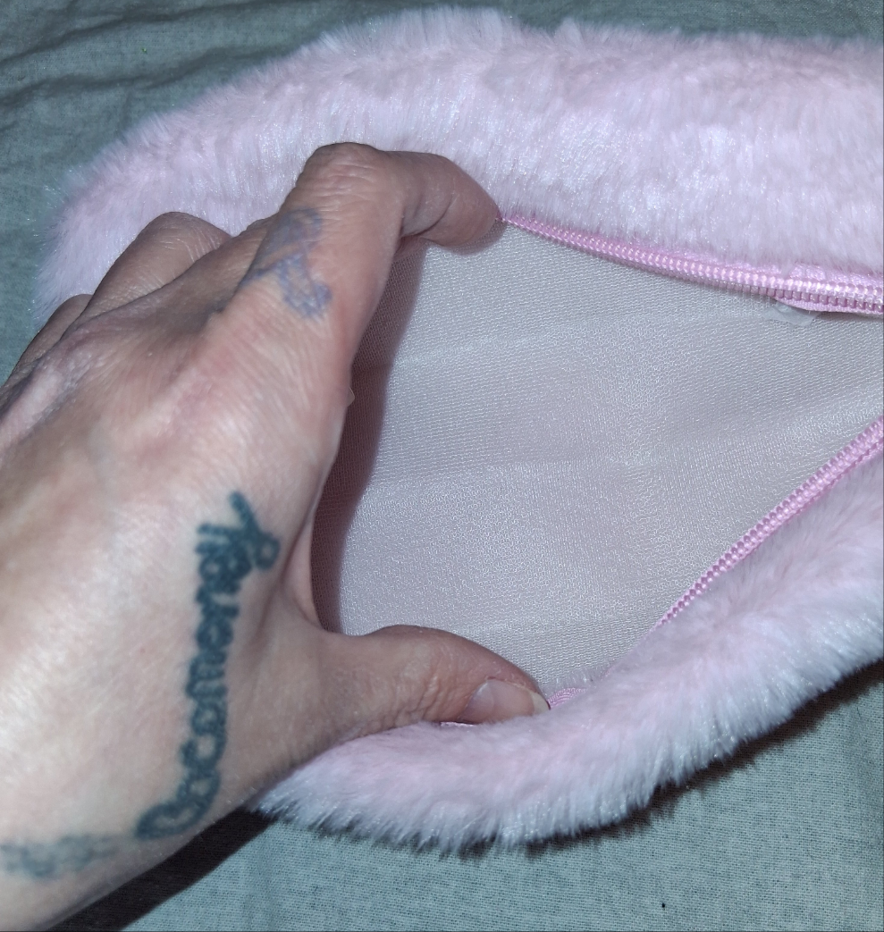 COCOMONEY COSMETIC BAG PINK IMITATION WOOL