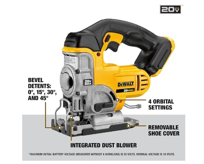 DEWALT 20V MAX Jig Saw, Tool Only (DCS331B)