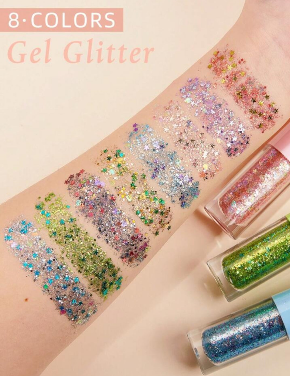 1pc Shiny Glitter Gel Makeup Holographic 3d Sparkly Pet Glitters For Face, Eyes, Body, Hair Diy Art, Easy To Apply And Clean, Perfect For Music Festival, Outdoor Party, Salon, Family Creative Day, Anniversary Gifts
