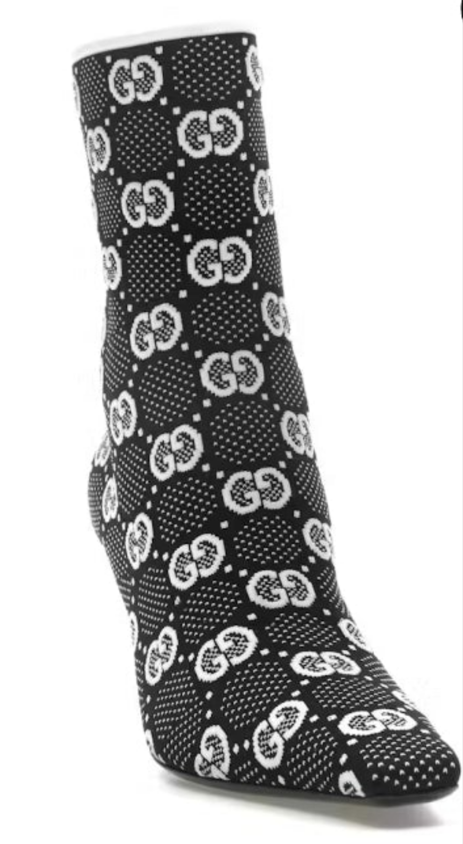 Gucci GG 75mm Ankle Boots Black/White fabric