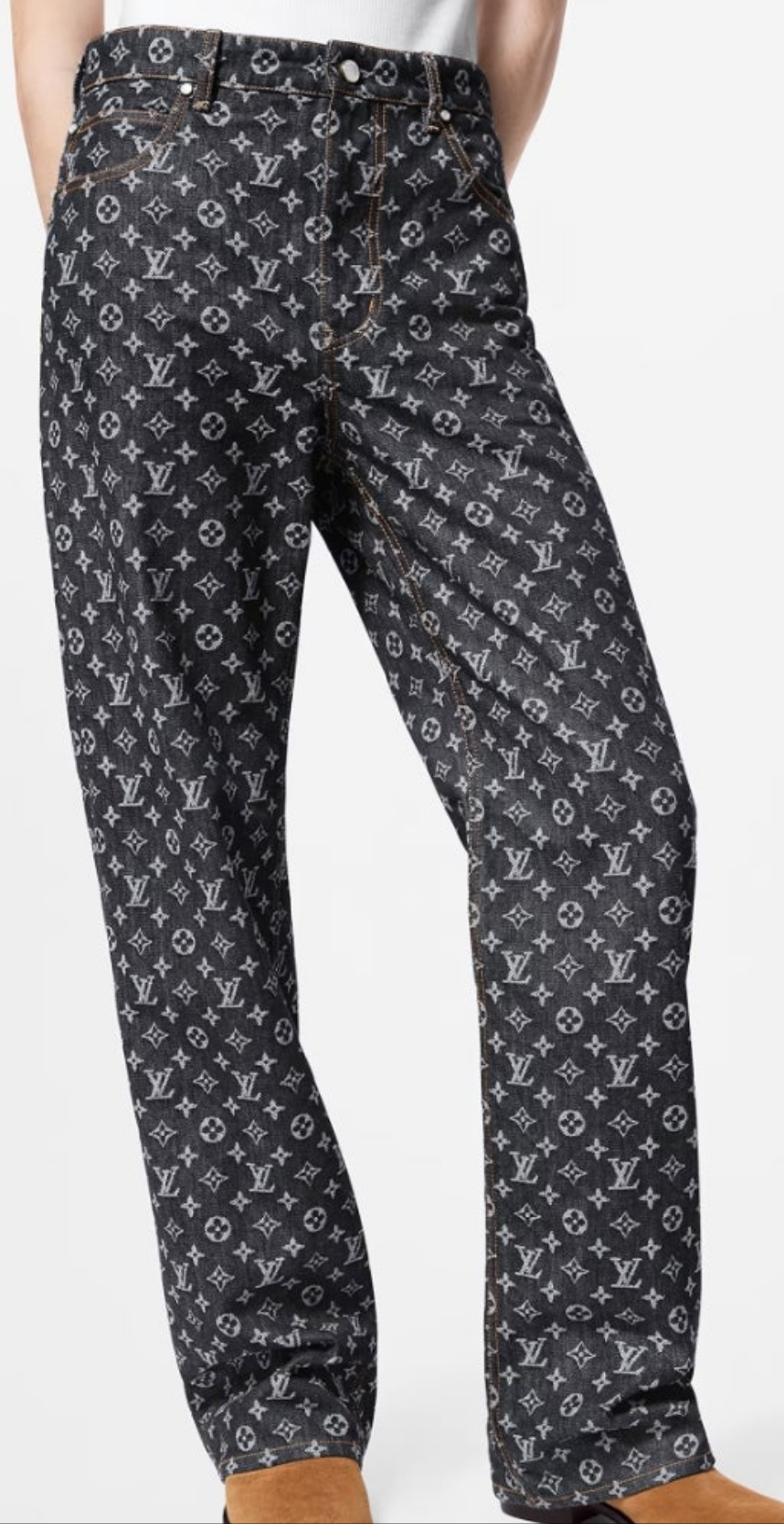 Louis Vuitton Monogram Jacquard Denim and Jacket Monogram Jacquard Denim Skate Pants 2 piece outfit