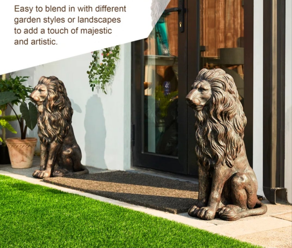 Lion Animal Garden Statue Outdoor Garden Walway Entryway Porch Balcony